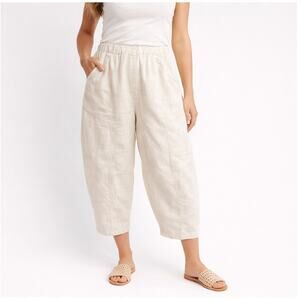 Free People Linen Blend Wide Leg Pull On Pants Medium